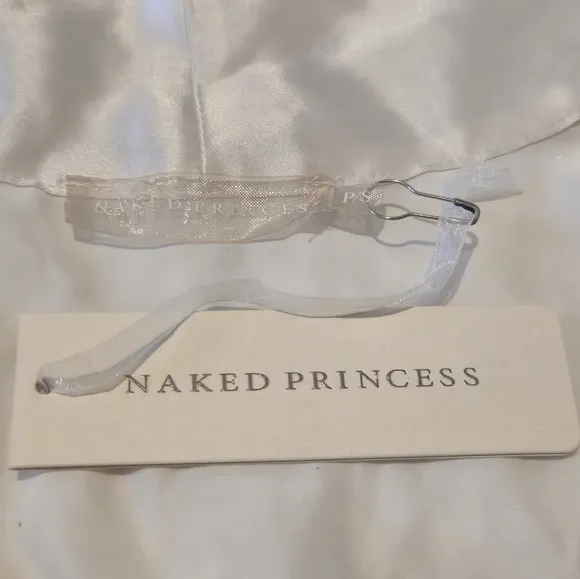New Naked Princess Lila Bride 100% Silk Kimono Robe Ivory White Gold Bridal Luxe