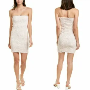 NEW  REVOLVE PETERSYN Nora Textured Smocked Sleeveless Bodycon Tube Dress XS