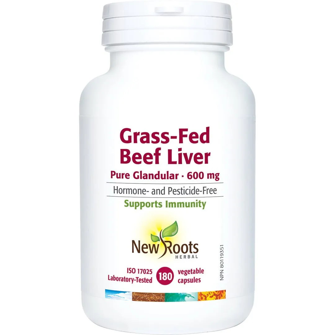 New Roots Grass-Fed Beef Liver 180 Veg Capsules