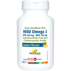 New Roots Wild Omega 3 EPA 330mg DHA 165mg 60 Softgels