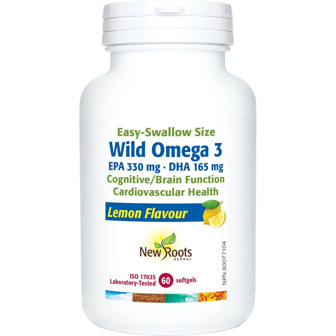 New Roots Wild Omega 3 EPA 330mg DHA 165mg 60 Softgels