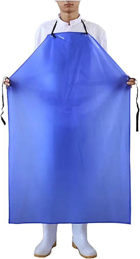 New Surblue Waterproof Anti-Corrosion Chemical Resistant Vinyl Apron! Great for Industrial Use, Dish washing, Lab Work, Butcher, Dog Grooming, Cleaning Fish (Blue)