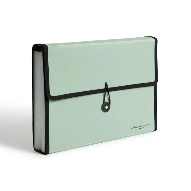 NEW U Brands Performance Poly 13 Pocket File Folder, Olive