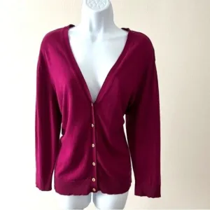 New York &amp; Company Cardigan XXL Red Dynamic Button Preppy Dark Academia Y2K Boho