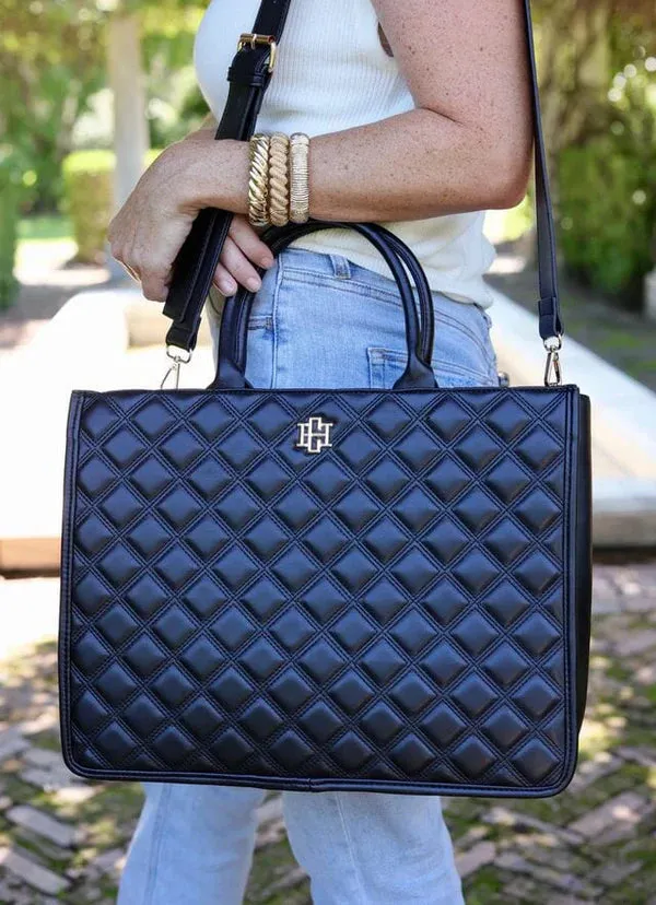 NIALL TOTE-BLACK QUILTED DQ