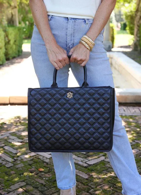 NIALL TOTE-BLACK QUILTED DQ