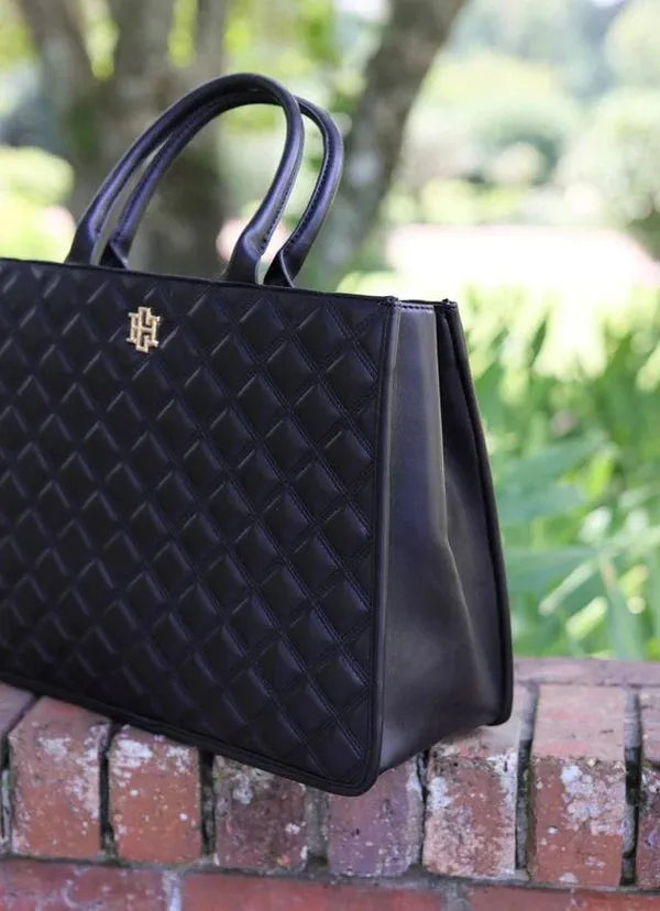 NIALL TOTE-BLACK QUILTED DQ