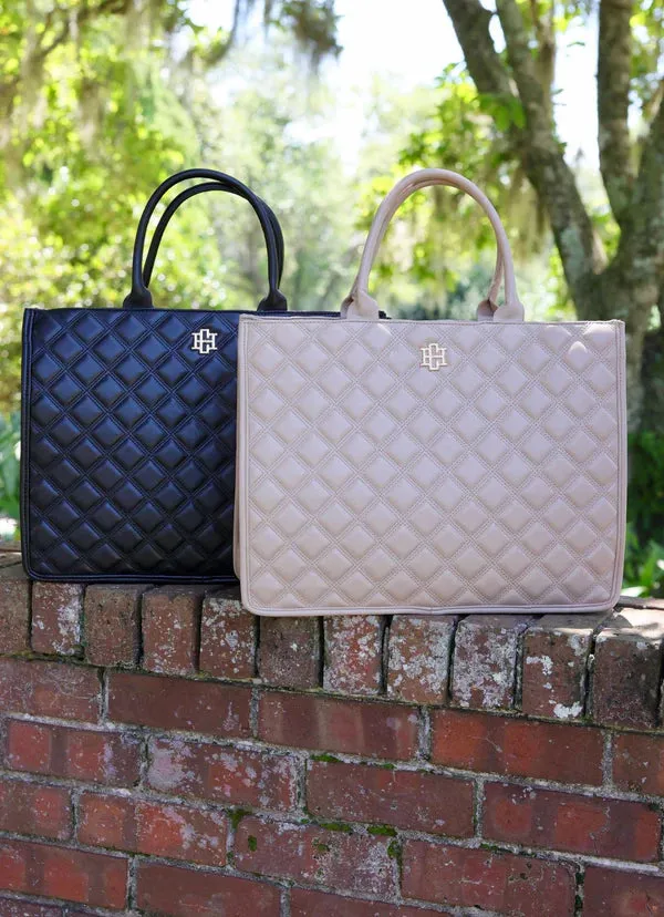 NIALL TOTE-BLACK QUILTED DQ