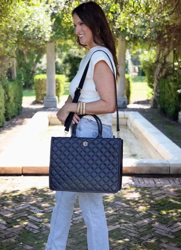 NIALL TOTE-BLACK QUILTED DQ