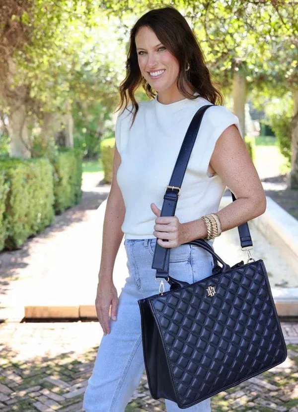 NIALL TOTE-BLACK QUILTED DQ