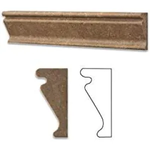 Noce Travertine Honed 2 1/2 X 12 Crown Molding Trim - Lot of 50 pcs.
