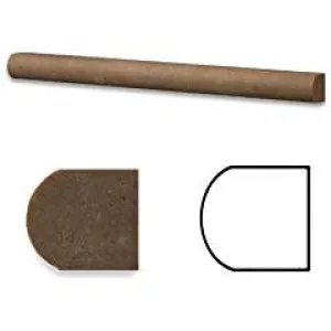 Noce Travertine Honed 3/4 X 12 Bullnose Liner Trim Molding - 4" Sample