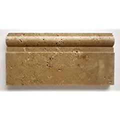 Noce Travertine Honed 6 X 12 Baseboard Trim Molding - Lot of 50 pcs.