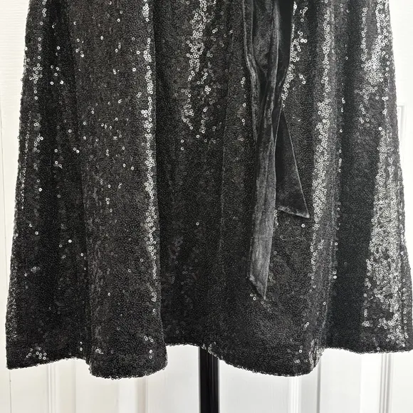 NWT Bar III Sparkly Sequin Black Velvet Mini Party Dress XL
