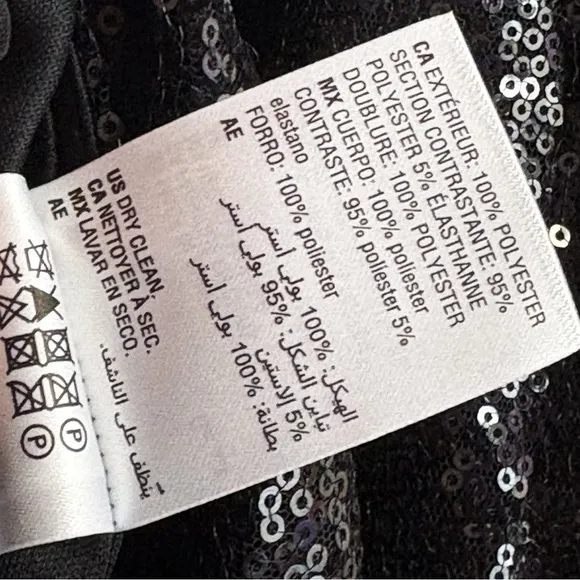 NWT Bar III Sparkly Sequin Black Velvet Mini Party Dress XL