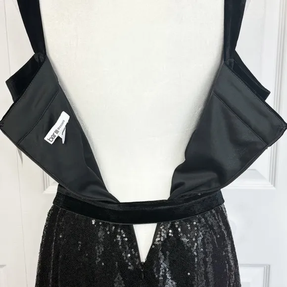 NWT Bar III Sparkly Sequin Black Velvet Mini Party Dress XL