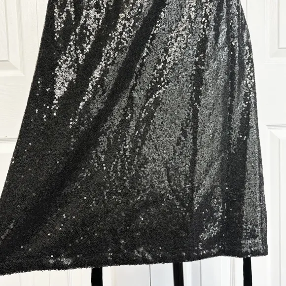 NWT Bar III Sparkly Sequin Black Velvet Mini Party Dress XL