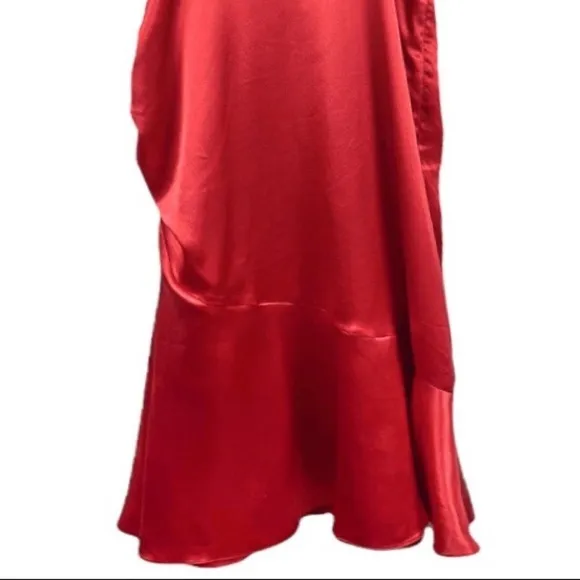 Nwt Chelsea28 Sleeveless Ruched Faux Wrap Silky Midi Dress Size XL