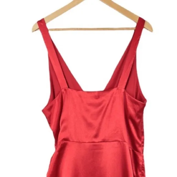 Nwt Chelsea28 Sleeveless Ruched Faux Wrap Silky Midi Dress Size XL