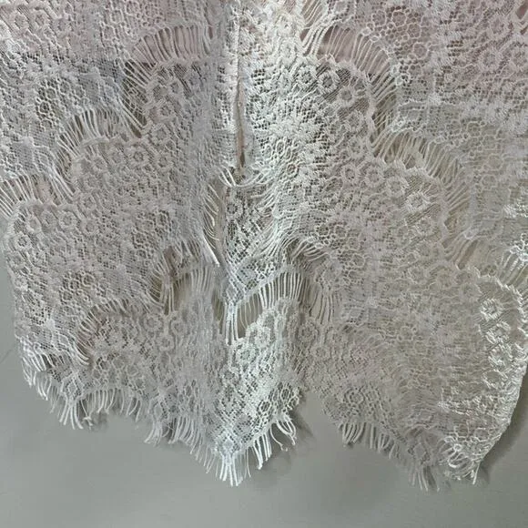NWT Free People Peekaboo Scalloped Lace Sleeveless Slip Dress Cream Size XSmall