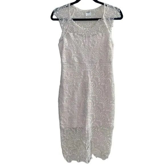 NWT Free People Peekaboo Scalloped Lace Sleeveless Slip Dress Cream Size XSmall