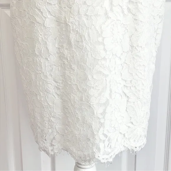 NWT Lulus White Lace Short Sleeve Sheath Devotion Dress S