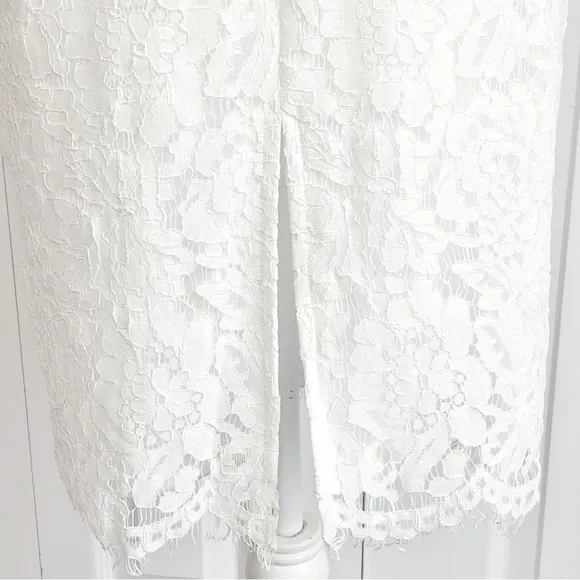 NWT Lulus White Lace Short Sleeve Sheath Devotion Dress S