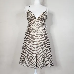 NWT Milly of New York 100% Silk Polka Dot Fit n Flare Dress Size 4