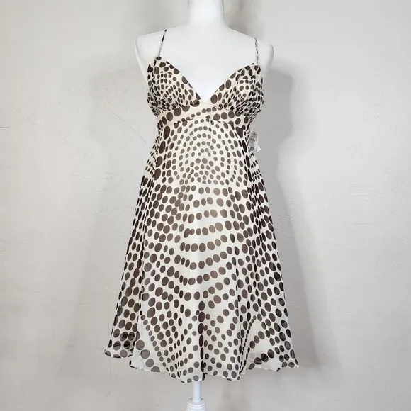 NWT Milly of New York 100% Silk Polka Dot Fit n Flare Dress Size 4