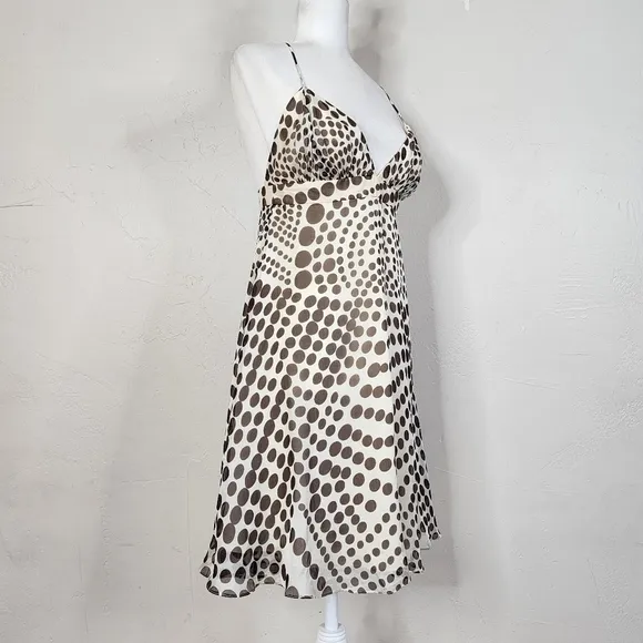 NWT Milly of New York 100% Silk Polka Dot Fit n Flare Dress Size 4