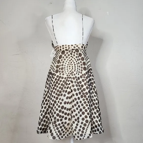 NWT Milly of New York 100% Silk Polka Dot Fit n Flare Dress Size 4