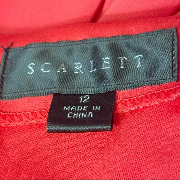 NWT Scarlett Formal Tangerine Orange Ruched Sheath Dress 12