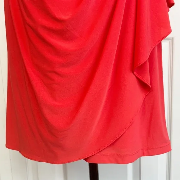 NWT Scarlett Formal Tangerine Orange Ruched Sheath Dress 12