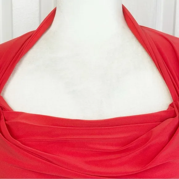NWT Scarlett Formal Tangerine Orange Ruched Sheath Dress 12