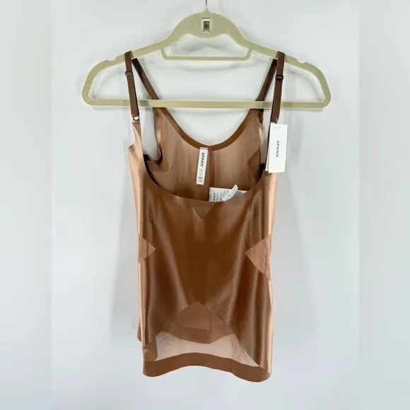 NWT Spanx Cafe Au Lait Satin-X Open Bust Cami