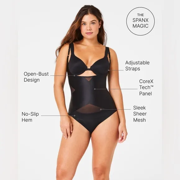 NWT Spanx Cafe Au Lait Satin-X Open Bust Cami