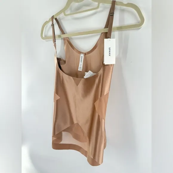 NWT Spanx Cafe Au Lait Satin-X Open Bust Cami
