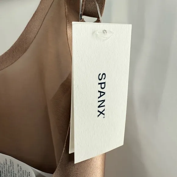 NWT Spanx Cafe Au Lait Satin-X Open Bust Cami