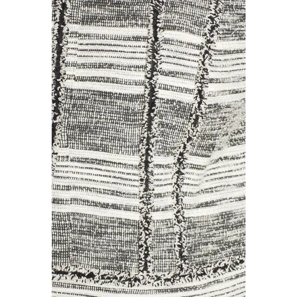 NWT Womens Plus Size 3X Nordstrom 1.STATE Black White Fringe Trim Tweed Jacket