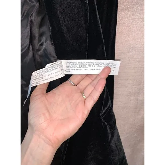NWT Zara Woman Velvet Double-Breasted Blazer Jacket Size XS in Black