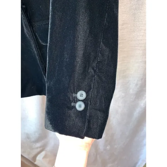 NWT Zara Woman Velvet Double-Breasted Blazer Jacket Size XS in Black