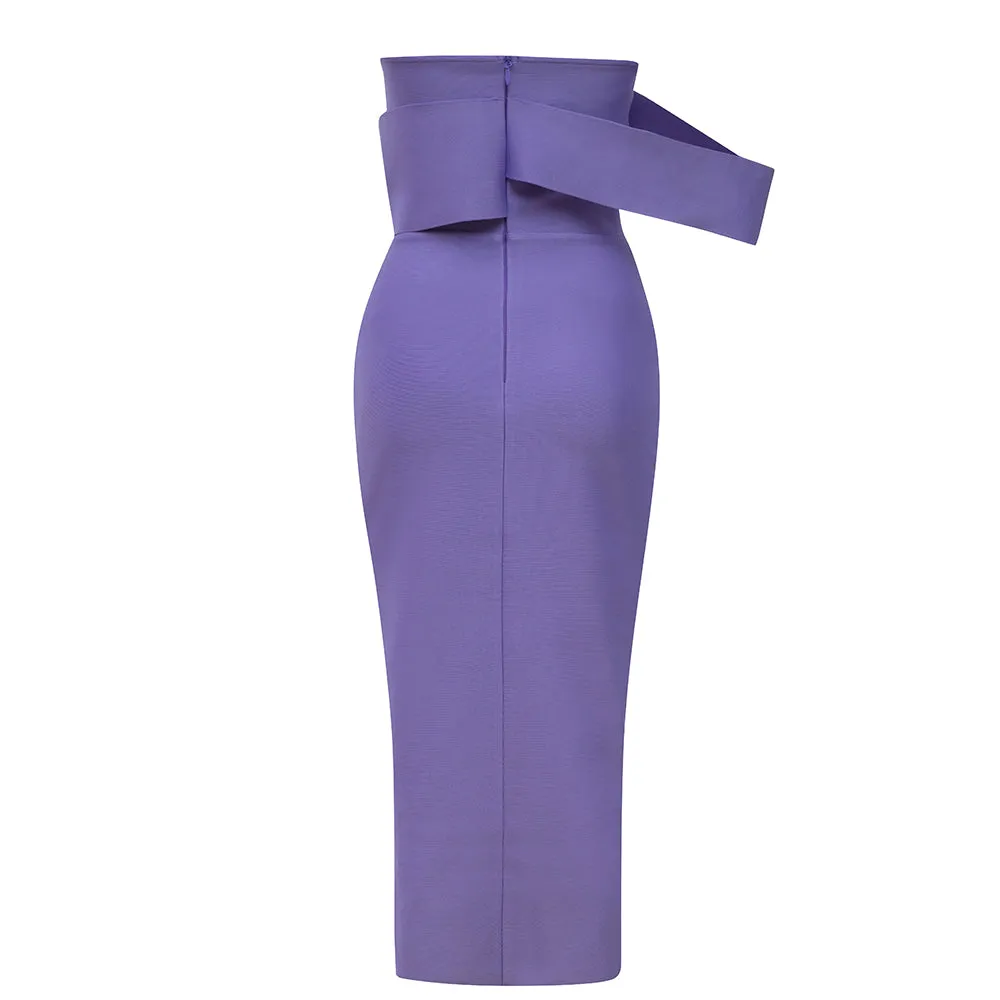 Off Shoulder Midi Bandage Dress HB78990