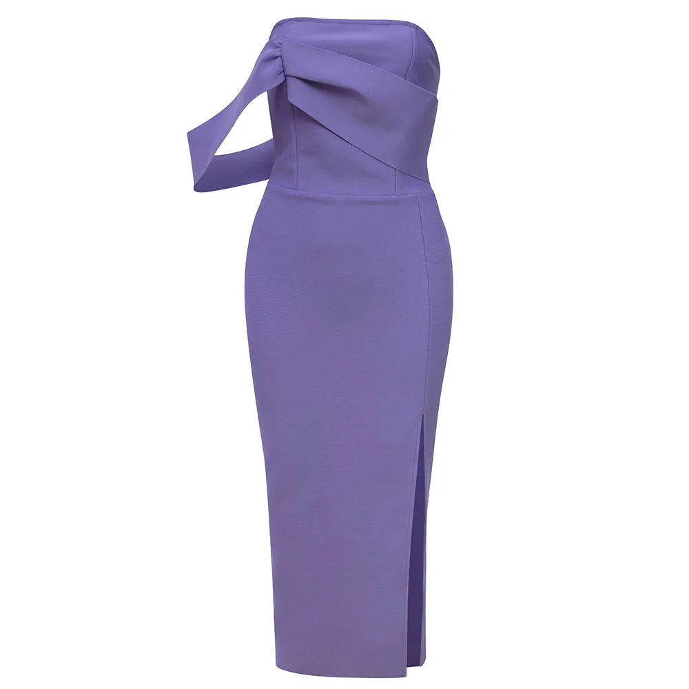 Off Shoulder Midi Bandage Dress HB78990