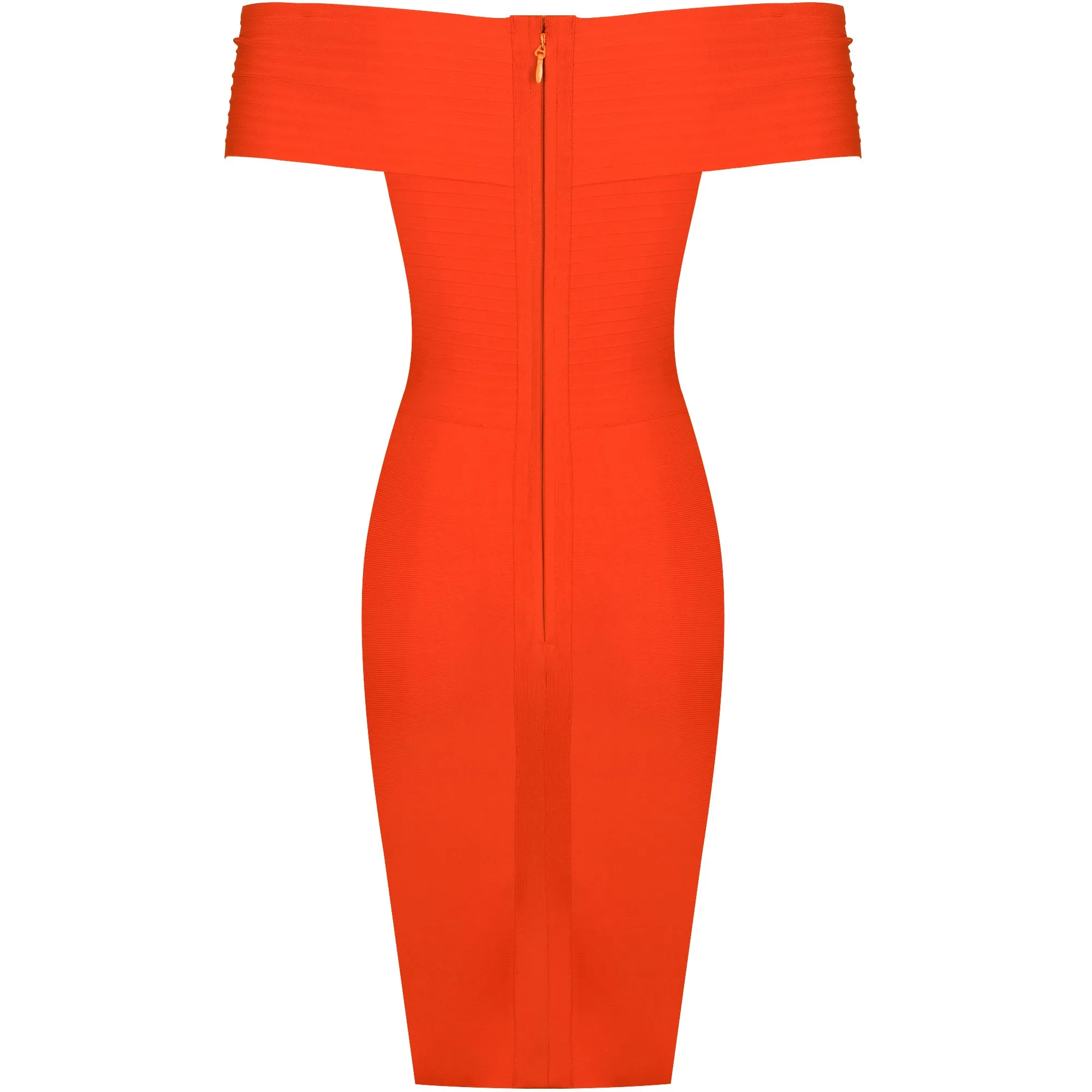 Off Shoulder Short Sleeve Striped Midi Bandage Dress