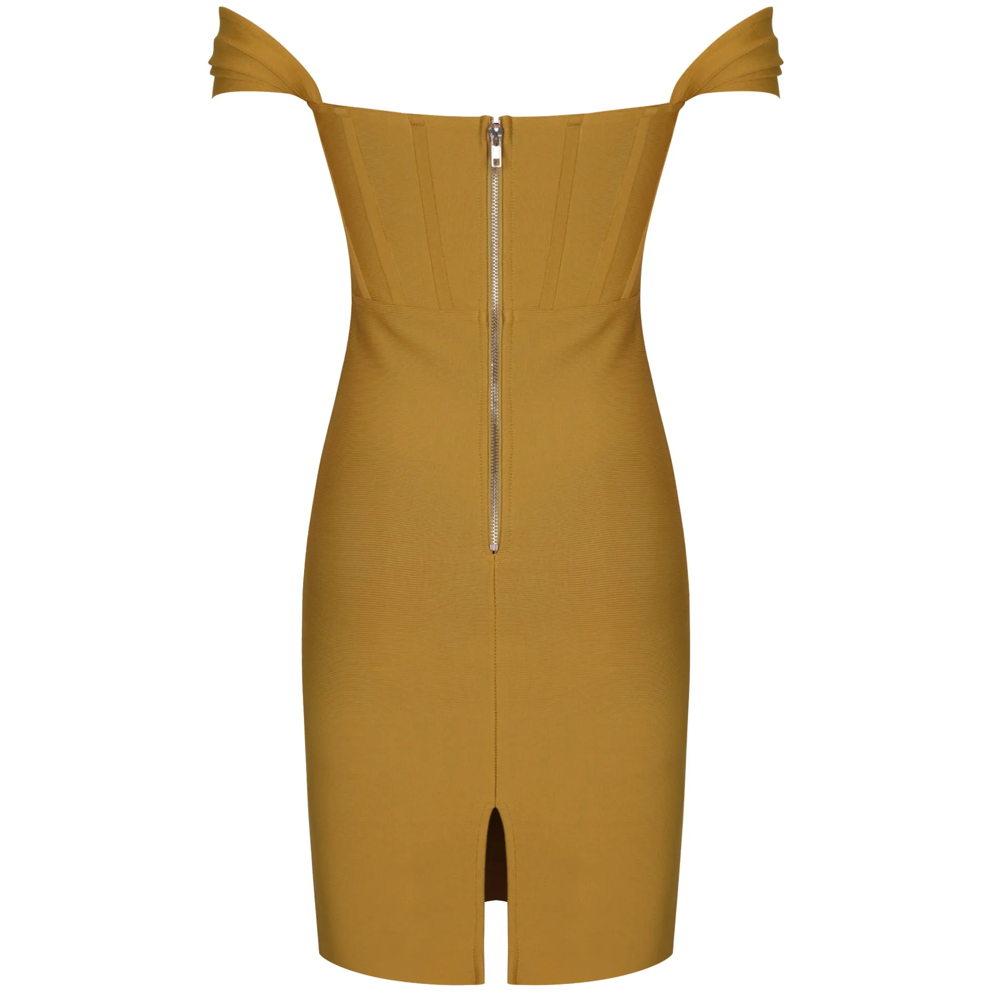 Off Shoulder Short Sleeve Striped Midi Bandage Dress