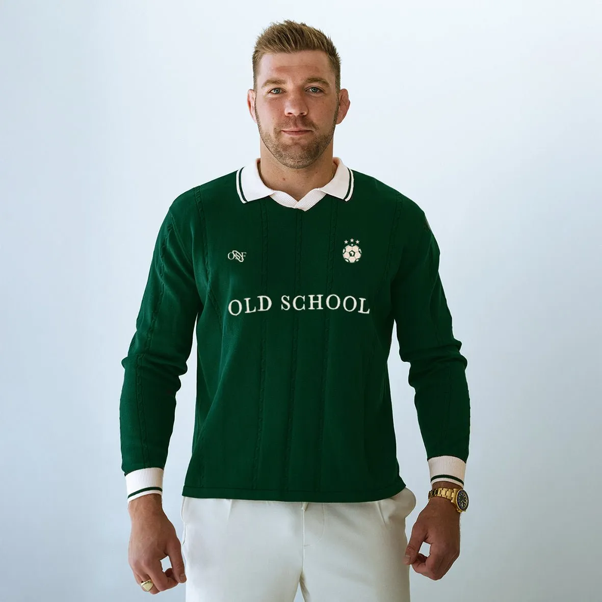 Old School Football LS Knit-OS Green