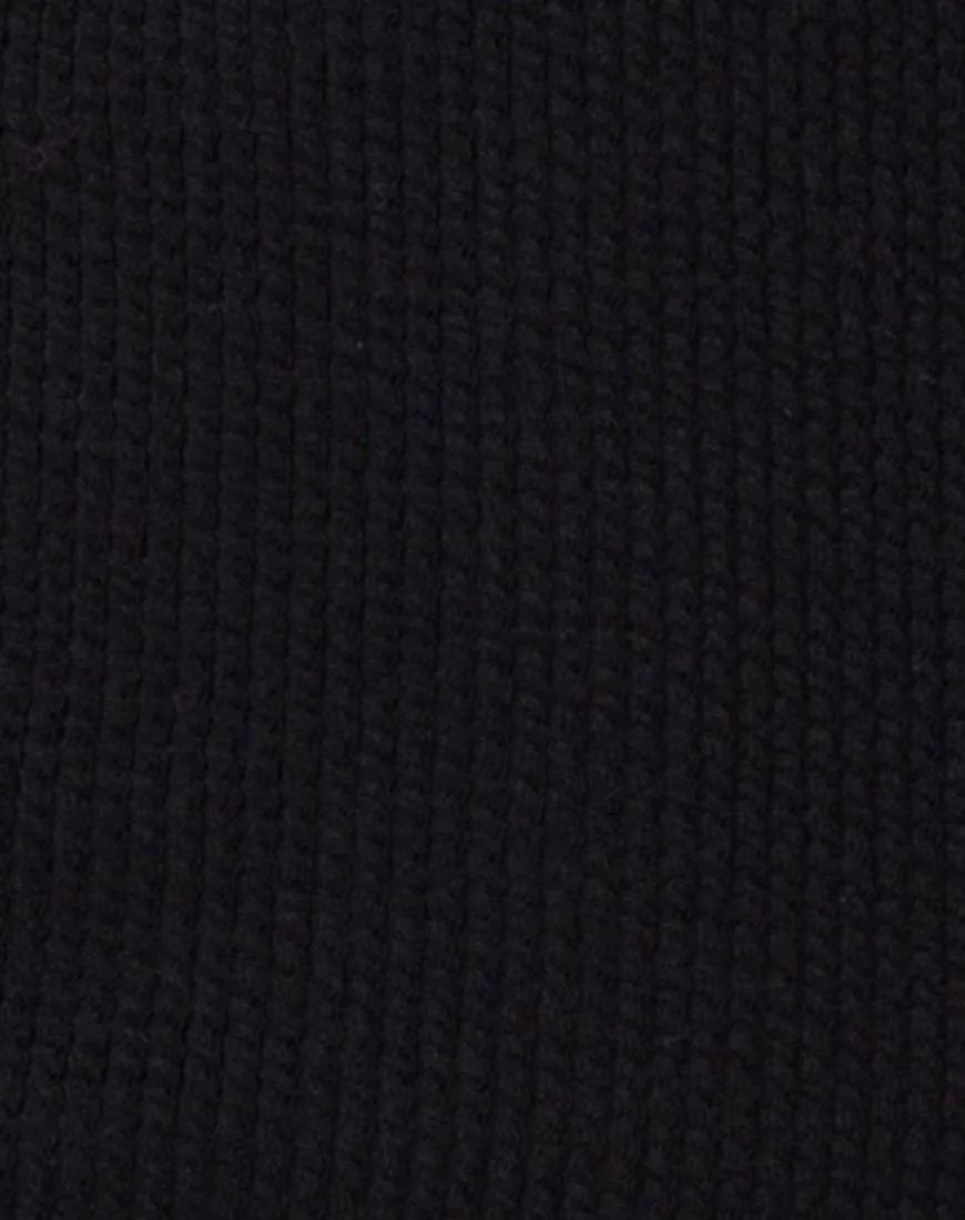 Ona Swimsuit in Crinkle Rib Black