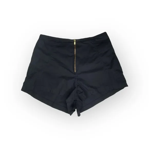 One Teaspoon ✌︎︎ High Waist Exposed Zip Front Lightweight Shorts ✌︎︎ Black XXS