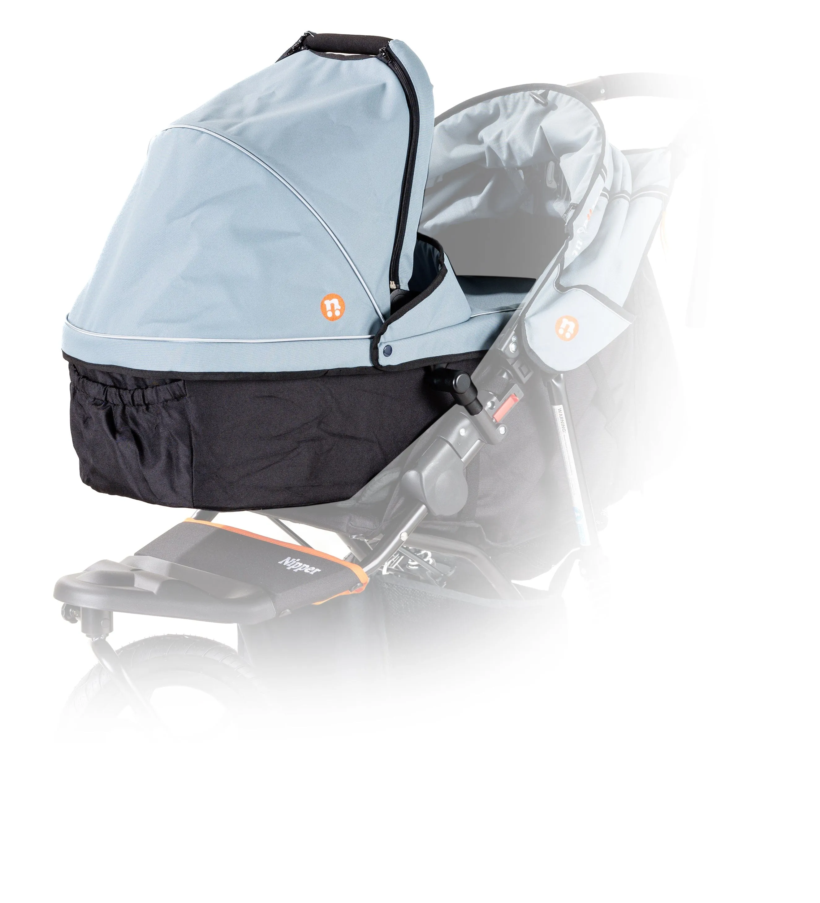 Out n About Nipper V5 Single Carrycot - Rocksalt Grey -  Please allow 10 days for delivery