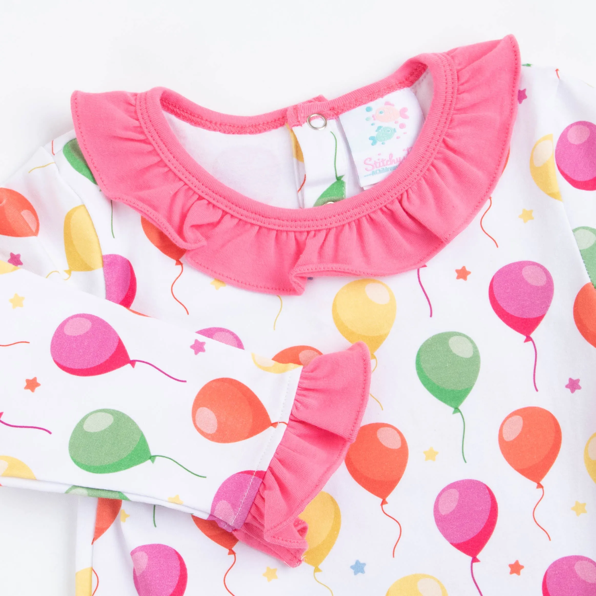 Party Time Ruffle Romper, Pink